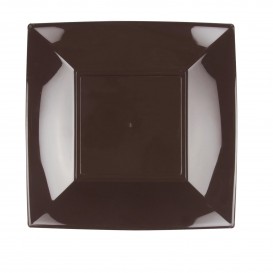 Plastic Plate Flat Brown "Nice" PP 23 cm (25 Units) 