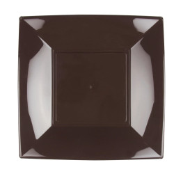 Plastic Plate Flat Brown "Nice" PP 23 cm (25 Units) 