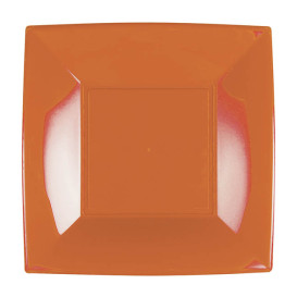 Plastic Plate Flat Orange "Nice" PP 18 cm (25 Units) 