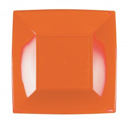 Plastic Plate Flat Orange "Nice" PP 23 cm (25 Units) 