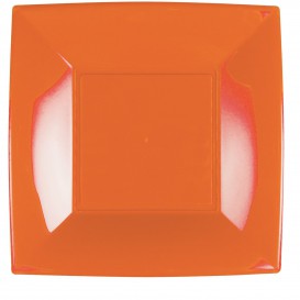 Plastic Plate Flat Orange "Nice" PP 29 cm (12 Units) 