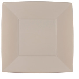 Plastic Plate Flat Beige "Nice" PP 29 cm (12 Units) 