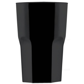 Plastic Glass SAN Reusable "Granity" Black 400 ml (75 Units)