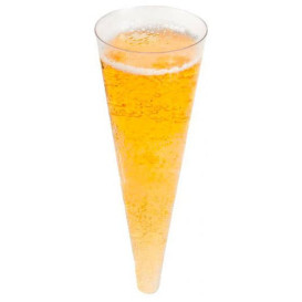 Plastic Flute "Cono" Clear 100ml Ø5x14cm (576 Units)