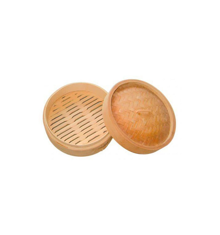 Bamboo Steamer with Lid Ø8x6cm (10 Units) Bamboo Steamer with Lid Ø8x6cm (10 Units)