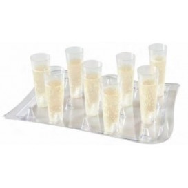 Plastic Holder Tray for Flute Clear 37x26cm (40 Units)
