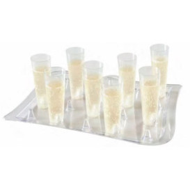 Plastic Holder Tray for Flute Clear 37x26cm (40 Units)