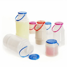 Plastic Milk Container with Handle and Lid 1000 ml (50 Units)