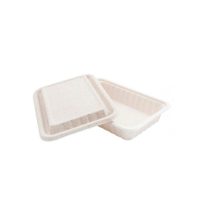 Sugarcane Container with Lid White 22,5x15x4cm (50 Units) Sugarcane Container with Lid White 22,5x15x4cm (50 Units)