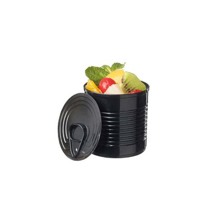 Tasting Plastic Tin Can PS Black 60ml Ø5,1x4,8 cm (25 Units) Tasting Plastic Tin Can PS Black 60ml Ø5,1x4,8 cm (25 Units)