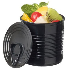 Tasting Plastic Tin Can PS Black 60ml Ø5,1x4,8 cm (200 Units)