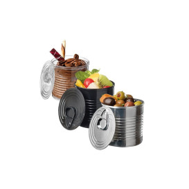 Tasting Plastic Tin Can PS Black 110ml Ø6x5,7cm (25 Units) 