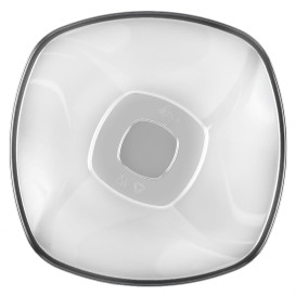 Plastic Bowl PS Crystal Hard "Square" 1250ml Ø21cm (3 Units) 