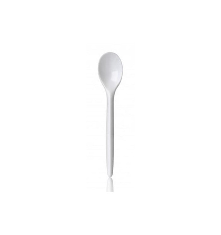 Plastic Teaspoon PS "Luxury" White 12,3cm (100 Units) Plastic Teaspoon PS "Luxury" White 12,3cm (100 Units)