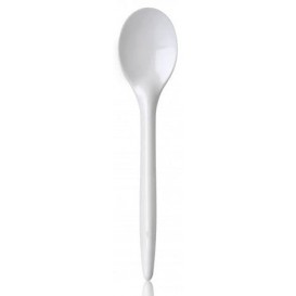 Plastic Spoon PS "Luxury" White 17,5 cm (100 Units) 