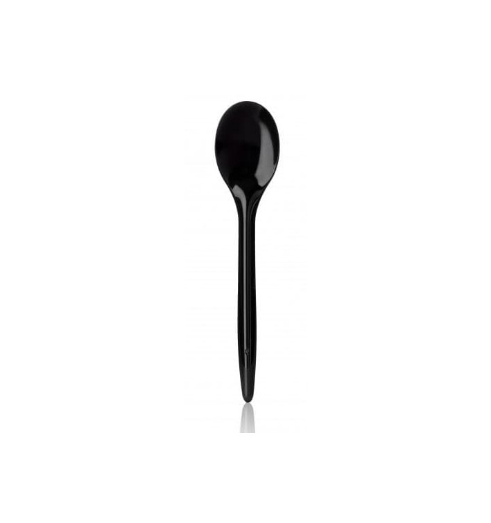 Plastic Teaspoon PS "Luxury" Black 12,5cm (100 Units) 