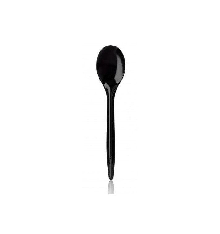 Plastic Teaspoon PS "Luxury" Black 12,5cm (2000 Units) Plastic Teaspoon PS "Luxury" Black 12,5cm (2000 Units)