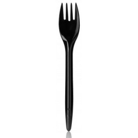 Plastic Fork PS "Luxury" Black 17,5 cm (100 Units) 