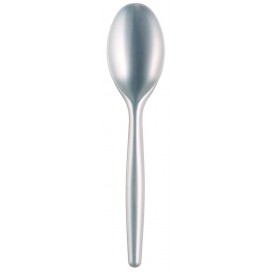 Plastic Spoon PS "Easy" White Pearl 18,5 cm (20 Units) 