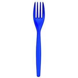 Plastic Fork PS "Easy" Blue Pearl 18cm (20 Units) 
