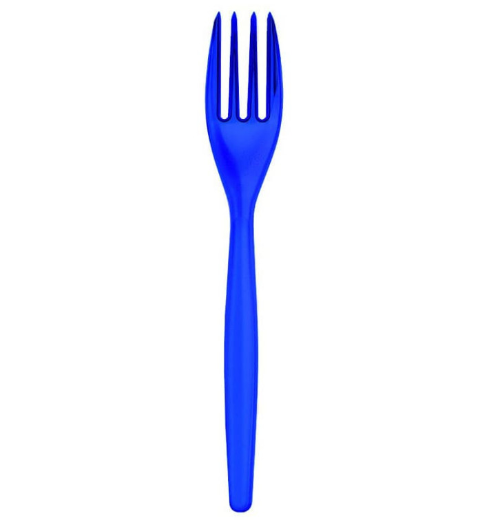 Plastic Fork PS "Easy" Blue Pearl 18cm (500 Units) Plastic Fork PS "Easy" Blue Pearl 18cm (500 Units)