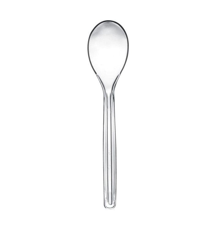 Plastic Teaspoon PS "Easy" Clear 12cm (50 Units) Plastic Teaspoon PS "Easy" Clear 12cm (50 Units)