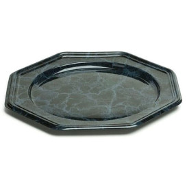 Plastic Charger Plate PET Octogonal shape Marble Vein 30 cm (5 Units) 