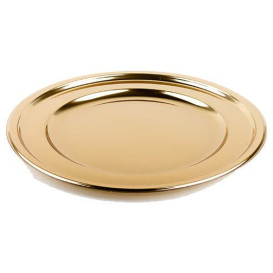 Plastic Charger Plate Round Shape Gold 30 cm (50 Units)