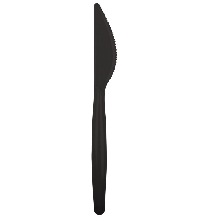 Plastic Knife PS "Easy" Black 18,5cm (500 Units) Plastic Knife PS "Easy" Black 18,5cm (500 Units)
