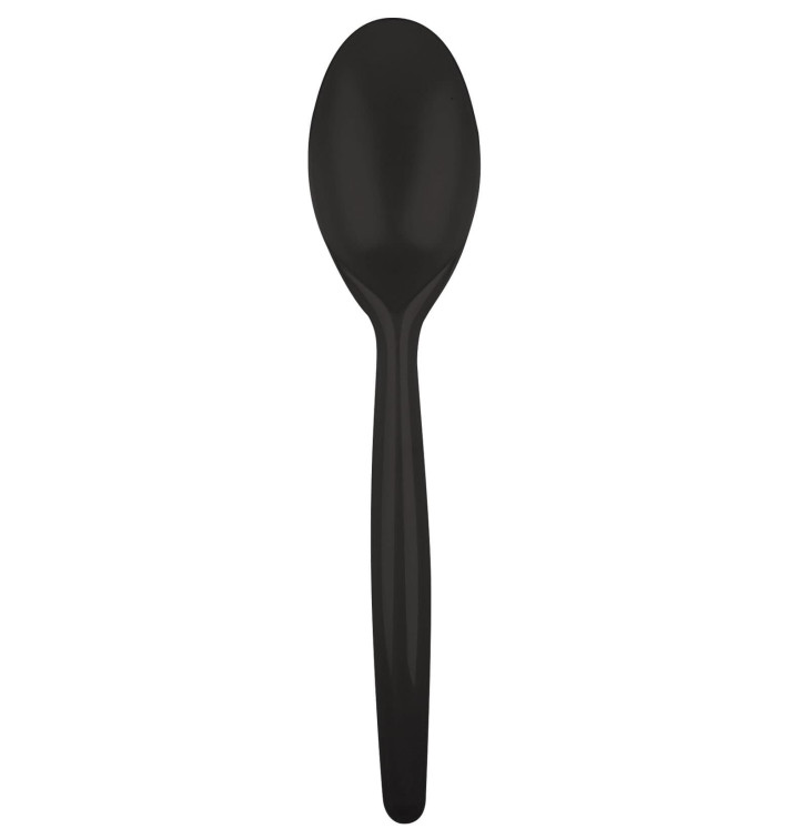 Plastic Spoon PS "Easy" Black 18,5 cm (20 Units) Plastic Spoon PS "Easy" Black 18,5 cm (20 Units)