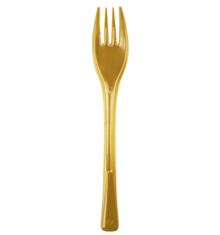 Plastic Fork PS "Fly" Gold 14cm (3000 Units) Plastic Fork PS "Fly" Gold 14cm (3000 Units)