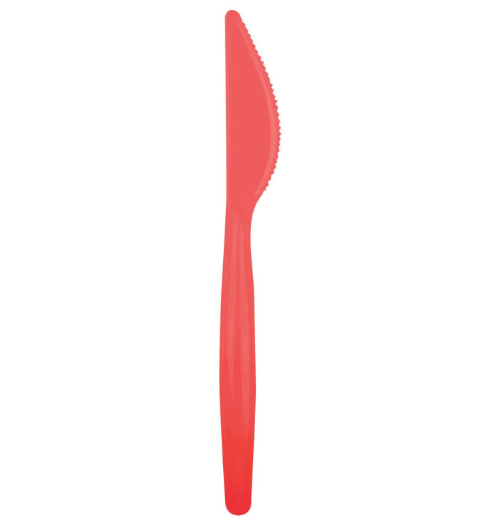 Plastic Knife PS "Easy" Red 18,5cm (500 Units) Plastic Knife PS "Easy" Red 18,5cm (500 Units)