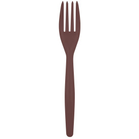 Plastic Fork PS "Easy" Brown 18cm (20 Units) 