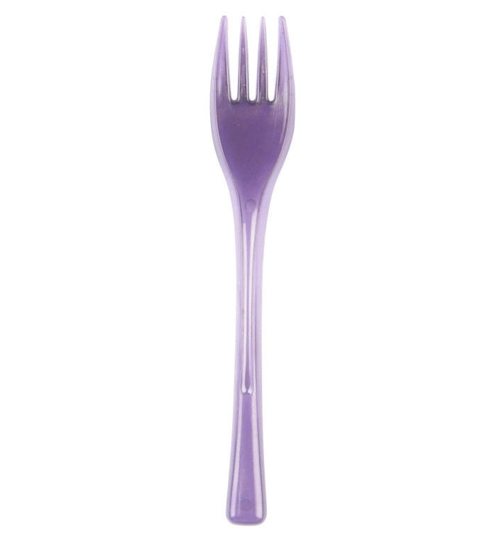 Plastic Fork PS "Fly" Lilac Clear 14cm (50 Units) Plastic Fork PS "Fly" Lilac Clear 14cm (50 Units)