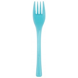 Plastic Fork PS "Fly" Turquoise Clear 14cm (3000 Units)