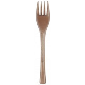 Plastic Fork PS "Fly" Brown Clear 14cm (50 Units) 