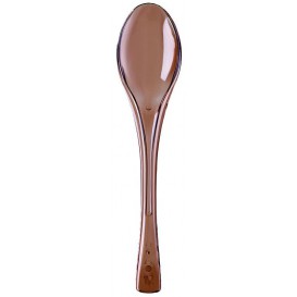 Plastic Spoon PS "Fly" Brown Clear 14,5cm (50 Units) 