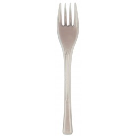 Plastic Fork PS "Fly" Beige 14cm (50 Units) 