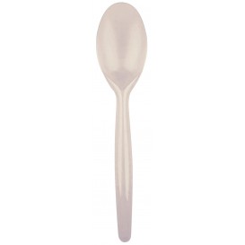 Plastic Spoon PS "Easy" Beige 18,5 cm (20 Units) 