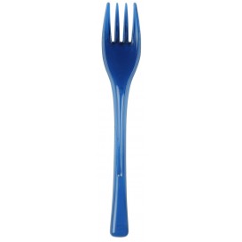 Plastic Fork PS "Fly" Blue Clear 14cm (50 Units) 