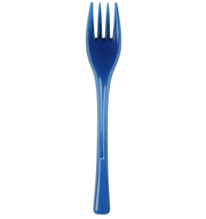 Plastic Fork PS "Fly" Blue Clear 14cm (3000 Units) Plastic Fork PS "Fly" Blue Clear 14cm (3000 Units)