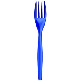 Plastic Fork PS "Easy" Blue Clear 18cm (20 Units) 