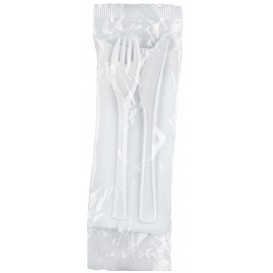Plastic Cutlery kit PP "Next" Fork, Knife and Napkin (50 Units)