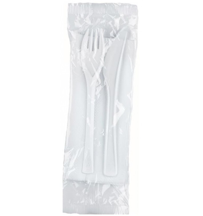 Plastic Cutlery kit PP "Next" Fork, Knife and Napkin (500 Units)