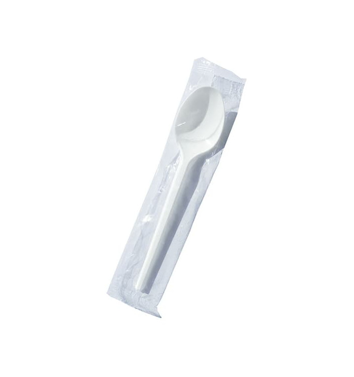 Plastic Teaspoon PS White Encased 12,5cm (2000 Units) Plastic Teaspoon PS White Encased 12,5cm (2000 Units)