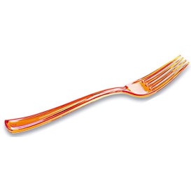 Plastic Fork Premium Orange 19cm (10 Units) 