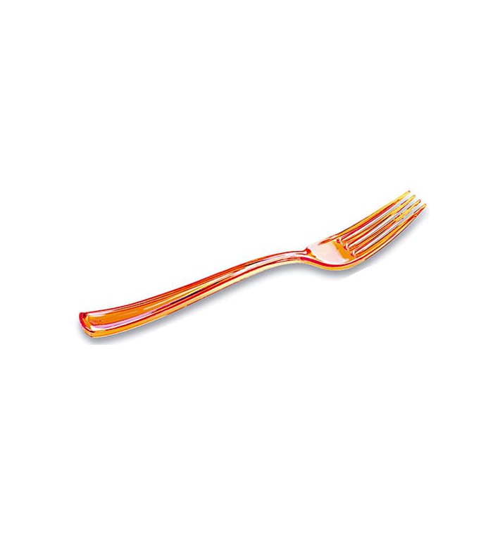 Plastic Fork Premium Orange 19cm (10 Units) 