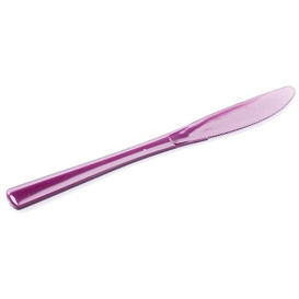 Plastic Knife Premium Eggplant 20cm (250 Units)