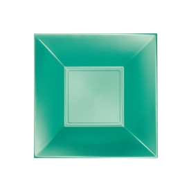 Plastic Plate Deep Green "Nice" Pearl PP 18 cm (25 Units) 