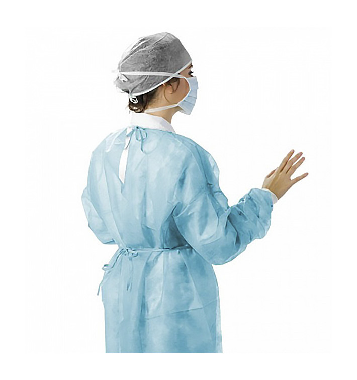Disposable Lab Coat TST PP Back Closure Tie Belt Blue XL (100 Units) Disposable Lab Coat TST PP Back Closure Tie Belt Blue XL (100 Units)